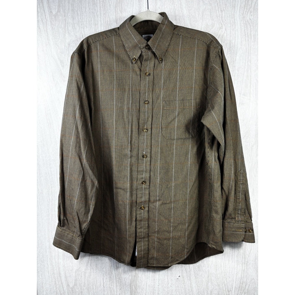 Brooks‎ Brothers Wool Flannel Shirt Men's M Plaid Heritage Classic Preppy